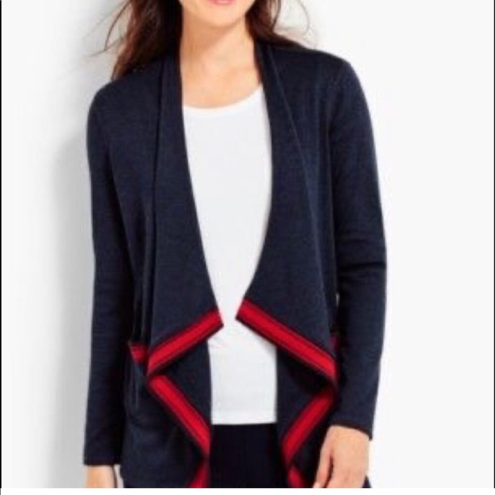 Talbots Open Front Jersey Drape Cardigan #112 - Picture 5 of 5